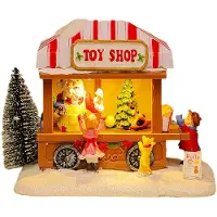 Semoic Veilleuse Musique Maison de Neige Décorations de Noël Décoration Rebord de Fenêtre Cadeaux de Vacances de Noël A