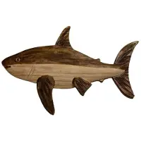 Tlily DéCor de Poisson de Mer en Bois Statue Figurine de Baleine Sculpture Ornement DéCoration Rustique DéCoration Murale,B