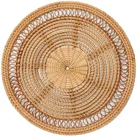 Torribaly Panier Mural Tissé à la Maison Boho Naturel DéCor à la Maison DéCoratif en Rotin DéCor Mural Tissé Tenture Murale TisséE