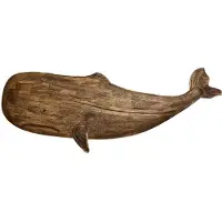 Tlily DéCor de Poisson de Mer en Bois Statue Figurine de Baleine Sculpture Ornement DéCoration Rustique DéCoration Murale,E