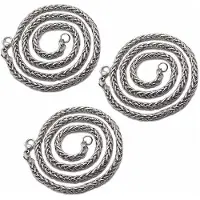 Semoic 3X Bijoux de Mode En Acier Inoxydable Colliers pour Hommes Femmes Keel Chain Choker Collier 3mm 24 Pouces