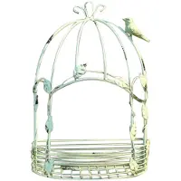 Semoic Vintage Pays Tenture Murale Fil de Fer Demi Cage à Oiseaux Pot de Fleur DéCoration de Jardin RéTro Cage à Oiseaux Support de Rangement Pot A