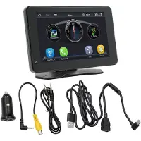 Jojomino Lecteur MP5 Portable avec Écran 7 Pouces, Compatible CarPlay et pour Android Auto, et Commande Centrale Sans Fil