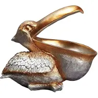 Semoic Statues D'Oiseaux Pélicans Statues en Résine Figurines de Toucan Décoration D'Entrée Ornement Bonbons Clés Bol Panier de Rangement Table Maison