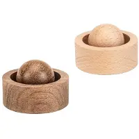 Semoic Boule Diffuseur D'Huiles Essentielles en Bois Naturel: 2 Décorations D'Aromathérapie en Bois Faites à la Main, Diffuseur Portable Réutilisable