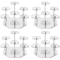 Semoic 4X PréSentoir en Acrylique, Organisateur de Parfums à 7 Niveaux et PréSentoir à Cupcakes, PréSentoir de Rangement pour Objets de Collection et