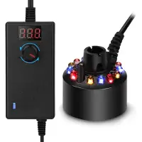 Tlily Brumisateur Fontaine à Eau ÉTang Machine à Brouillard Atomiseur Humidificateur D'Air Haloween Machine à FuméE Noir Prise AméRicaine