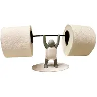 Torribaly Porte-Papier Toilette pour Homme avec Haltérophilie, Décoration de Salle de Bain Intéressante, Porte-Papier Imprimé en 3D