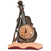 Semoic Horloge de Bureau en Résine pour Violon, Décoration de Bureau, Figurine Vintage en Forme de Violon, Décoration de Guitare, Décoration D'Intérieur