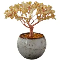 Semoic 1 Pièce de Base de Bol en Cristal Naturel Citrine Quartz, Décoration de Maison, Famille, Amis, Bureau, Cadeau D