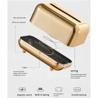 Torribaly 2X Boîtes à Mouchoirs Dorées de Luxe, Porte-Serviettes de Rangement, Étui en Papier, Organisateur D'Ornement Artisanal de Bureau