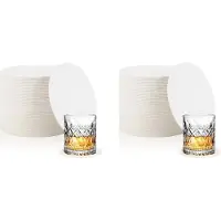 Typecat 400 Dessous de Verre en Papier Épais, Ronds et Jetables de 10 cm, en Carton Blanc, pour Mariages, Traiteurs, Bars, Loisirs Créatifs.