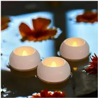 Kepptory Lot de 24 Bougies Flottantes LED Sans Flamme de 6 mm, Bougies Chauffe-Plat Étanches à Piles, en Plastique, pour Vases Cylindriques