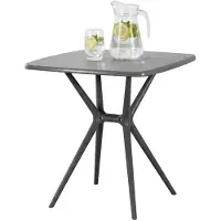 BellaFurn Table carrée d'extérieur Becky, 72 x 72 cm | Couleur : gris foncé | Dimensions : 72 x 72 x 76 cm