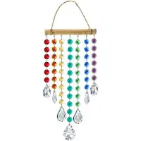 Semoic Attrape-Soleil avec Cristaux Prism Sun Catcher Cristaux de Fenêtre Étincelants Carillon Éolien Rainbow Maker Décoration de la Maison Intérieur B