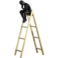 Semoic La Statue Homme Pensant Statues Assis sur une Échelle Sculptures Figurine de Collection Décoration de Maison Décoration de Salon