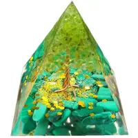 Semoic Cristaux de 50 mm Orgone Pyramide Générateur D'Énergie Péridot Naturel Reiki Chakra Méditation S1