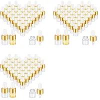ISTOVO 300 Pièces Flacon Compte-Gouttes en Verre en Vrac Flacons Compte-Gouttes D'Huile Essentielle Transparents Petits Récipients D'Échantillon en