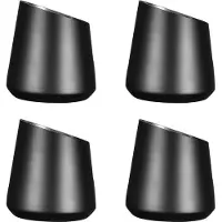 Semoic 4X Seau à Glace en Acier Inoxydable Barre de Seau à Champagne KTV Seau à Glace Seau à BièRe Domestique Ornements DéCoratifs, Noir