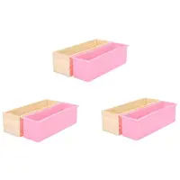 Typecat 3X 1200G Savon de Bricolage Savon en Bois Boîte de Moule Pain Rectangulaire Doublure en Silicone Outil de Moule de Bougie de Savon DIY Outil de