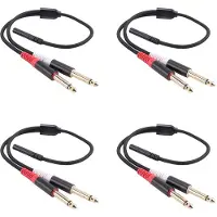 Torribaly 4X Adaptateur 3,5 mm Vers Double 6,5 mm Câble Audio Auxiliaire 3,5 mm Double 6,35 1/4 Pouce Mono Vers Stéréo 1/8 Pouce Cordon Auxiliaire 3,5 mm