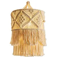 Torribaly Tapisserie Murale Faite à la Main Abat-Jour Macramé Boho DéCor Artisanat Gland Tapisserie Fond TêTe de Lit Tenture Murale DéCor