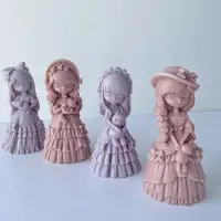 Semoic B Girl Bougie Moule en Silicone Mignon Petite Princesse PoupéE Plâtre RéSine Savon Bougie Faisant Kit DéCor de Mariage Cadeau Fait Main