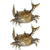 Semoic Statue D'Animal de Crabe Ornements Miniatures Décoration de Bureau à Domicile Artisanat Décoration de Maison
