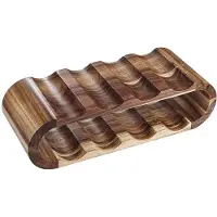 Semoic Casier à Vin Porte-Bouteille de Comptoir - 2 Niveaux 8 Bouteilles en Bois Supports de Stockage de Vin Petit Casier à Vin Organisateur Casier à Vin