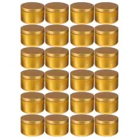 Tlily 24 PièCes éTiquettes DéCoratives pour Pots de Bougies BoîTes de Rangement Vides Bougies en Fer Blanc Bougeoirs RéCipients Ronds en éTain, B