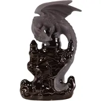 Semoic Encens Cascade BrûLeur D'Encens en CéRamique Dragon Jeu DéCoratif MéLange CôNe D'Encens Cascade Fumeur Chambre DéCor