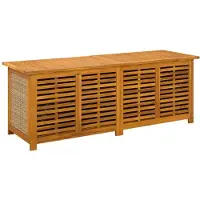 vidaXL Boîte de rangement pour jardin, 185 litres, en bois massif d'acacia, 150 x 50 x 56 cm, beige