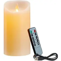 Semoic Bougies LED, Bougies Sans Flamme Scintillantes, Bougie Rechargeable, Bougies en Cire VéRitable avec TéLéCommande, 10 Cm A