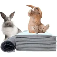 Kepptory 100 Alèses pour Lapins, Tapis de Cage Jetables en Carbone Noir Super Absorbant et Anti-Odeurs, Tapis D'Apprentissage de la Propreté pour Lapins