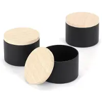 Tlily Paquet de 24 BoîTes de Bougies Noires de 4 Oz avec Couvercles, Pots de Bougies de 4 Oz pour la Fabrication de Bougies en Vrac