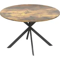 BellaFurn Table ronde pour 4 personnes | Couleur : Brun rustique | Dimensions : 120 x 120 x 75 cm