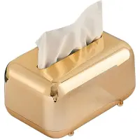 Semoic BoîTes à Mouchoirs DoréEs de Luxe, Porte-Serviettes de Rangement, éTui en Papier, Organisateur D'Ornement Artisanal de Bureau