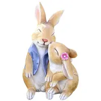 Semoic Joli Lapin de Jardin Ornements Salon Lapin Statues DéCoratives en Gros RéSine Artisanat DéCoration de Jardin Figurines