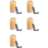 Torribaly 5X Bougies LED, Bougies Scintillantes Sans Flamme, Bougie Rechargeable, Véritables Bougies en Cire avec Télécommande, 12,5 cm