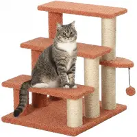 SUGIFT : Escalier pour chats avec griffoir, en feutre de jute, couleur marron