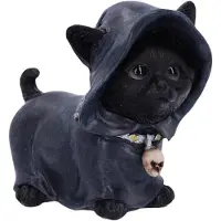 Semoic Statue de Cape de Chat D'Halloween, Statue Suspendue en Forme de Crâne de Chat, Statue de Chat, Décoration de Bureau pour la Maison D'Halloween