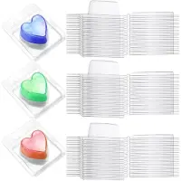 Typecat 150 Paquets de RéCipients pour Fondre la Cire, Moule à Coquille Carré Simple Transparent, Moule à Cire en Plastique Vide