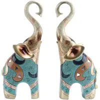 Typecat Bonne Chance éLéPhant Statue DéCorations pour la Maison éLéPhant Figurines Statues DéCor à la Maison Feng Shui éLéPhant Figurines