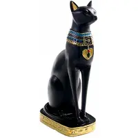 Torribaly RéSine Chat éGyptien Bastet Figurine Anime DéEsse éGyptienne Statue Sculpture Maison Bar Bureau DéCoration de Bureau (Grand)