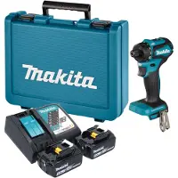 Makita Perceuse-visseuse sans fil DDF 083 RGE 18 V 40 Nm 1/4'' sans balais + 2 batteries 6,0 Ah + chargeur + mallette