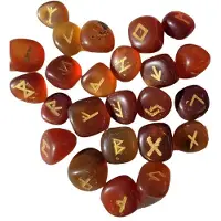 Semoic 25 Pièces Pierre de Rune Améthyste Naturelle Irrégulière Divination Agate Rune Cadeau Décoration Rouge