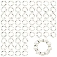 Torribaly 60 Pièces de Ronds de Serviette en Perles Imitation Perles Strass pour Porte-Serviettes