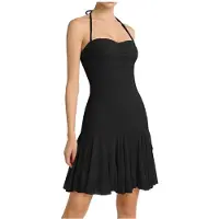 Kepptory Robes Courtes Dos Nu à Volants en Maille pour Femmes - Idéales pour les Soirées en Club ou les Bals de Fin D'Année Noir XL