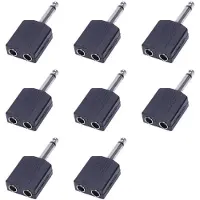 Torribaly 8X Noir 6,35 1/4 Pouce Male A Double Femelle Mono Y Cordon PA Adaptateur L'Audio Cable