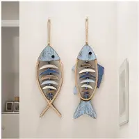 Semoic Décoration Murale de Style Méditerranéen: Petit Pendentif Tridimensionnel en Forme de Poisson, pour la Décoration de la Maison ou de la Chambre (2